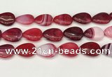 CAA4721 15.5 inches 18*25mm flat teardrop banded agate beads wholesale