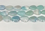 CAA4722 15.5 inches 18*25mm flat teardrop banded agate beads wholesale