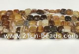 CAA4726 15.5 inches 10*10mm square banded agate beads wholesale