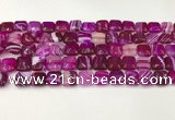 CAA4728 15.5 inches 10*10mm square banded agate beads wholesale