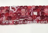 CAA4729 15.5 inches 10*10mm square banded agate beads wholesale