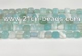 CAA4730 15.5 inches 10*10mm square banded agate beads wholesale