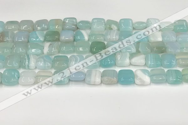 CAA4730 15.5 inches 10*10mm square banded agate beads wholesale