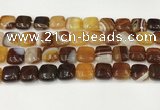 CAA4734 15.5 inches 12*12mm square banded agate beads wholesale