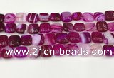 CAA4736 15.5 inches 12*12mm square banded agate beads wholesale