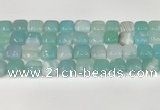 CAA4738 15.5 inches 12*12mm square banded agate beads wholesale