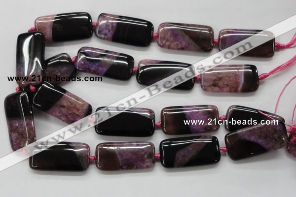 CAA474 15.5 inches 20*40mm rectangle agate druzy geode beads