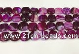CAA4743 15.5 inches 14*14mm square banded agate beads wholesale