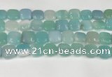 CAA4745 15.5 inches 14*14mm square banded agate beads wholesale