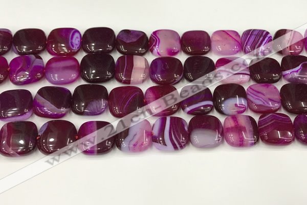 CAA4751 15.5 inches 16*16mm square banded agate beads wholesale