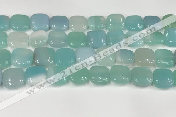 CAA4753 15.5 inches 16*16mm square banded agate beads wholesale