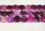 CAA4759 15.5 inches 18*18mm square banded agate beads wholesale