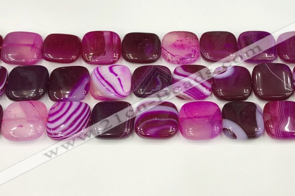 CAA4759 15.5 inches 18*18mm square banded agate beads wholesale