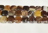 CAA4765 15.5 inches 20*20mm square banded agate beads wholesale