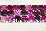 CAA4767 15.5 inches 20*20mm square banded agate beads wholesale