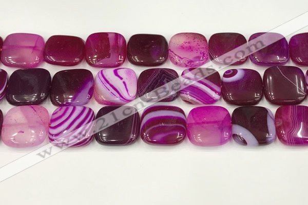 CAA4767 15.5 inches 20*20mm square banded agate beads wholesale