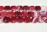 CAA4768 15.5 inches 20*20mm square banded agate beads wholesale