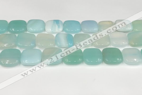 CAA4769 15.5 inches 20*20mm square banded agate beads wholesale