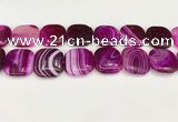 CAA4775 15.5 inches 25*25mm square banded agate beads wholesale