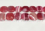 CAA4776 15.5 inches 25*25mm square banded agate beads wholesale