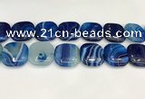 CAA4778 15.5 inches 25*25mm square banded agate beads wholesale