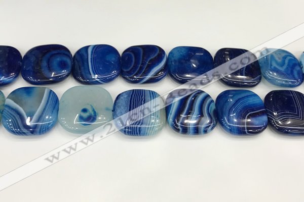 CAA4778 15.5 inches 25*25mm square banded agate beads wholesale