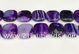 CAA4782 15.5 inches 30*30mm square banded agate beads wholesale