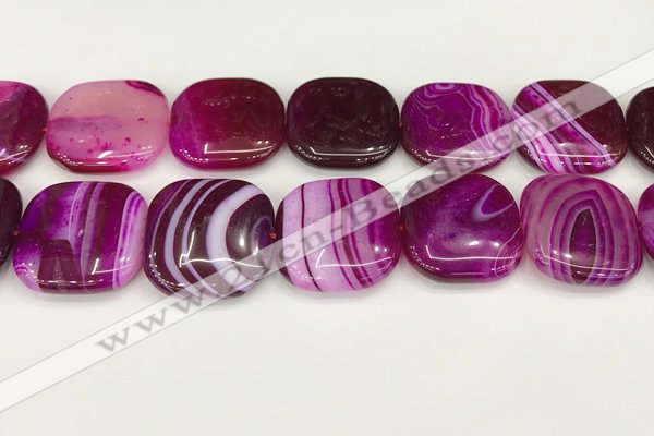 CAA4783 15.5 inches 30*30mm square banded agate beads wholesale