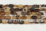 CAA4789 15.5 inches 10*14mm rectangle banded agate beads wholesale