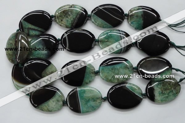 CAA479 15.5 inches 30*40mm oval agate druzy geode beads