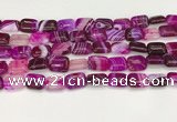 CAA4791 15.5 inches 10*14mm rectangle banded agate beads wholesale