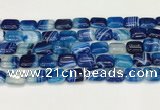 CAA4794 15.5 inches 10*14mm rectangle banded agate beads wholesale