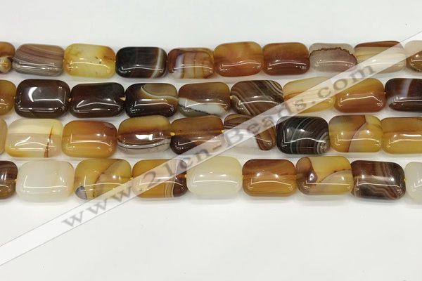 CAA4797 15.5 inches 12*16mm rectangle banded agate beads wholesale