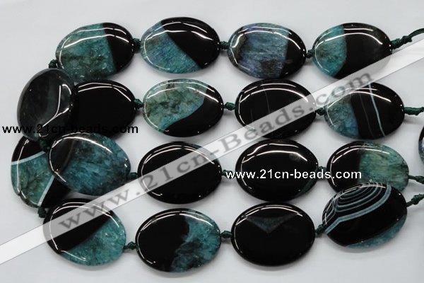 CAA480 15.5 inches 30*40mm oval agate druzy geode beads