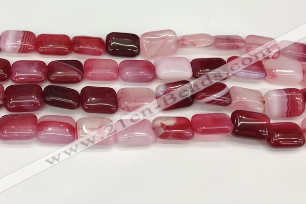 CAA4800 15.5 inches 12*16mm rectangle banded agate beads wholesale