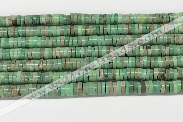 CAA4852 15.5 inches 2*6mm heishi grass agate beads wholesale