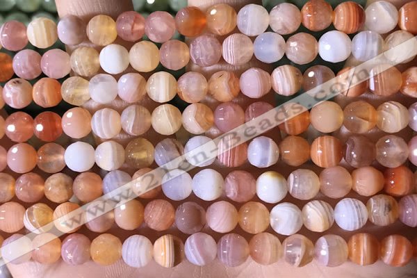 CAA4855 15.5 inches 6mm faceted round botswana agate beads