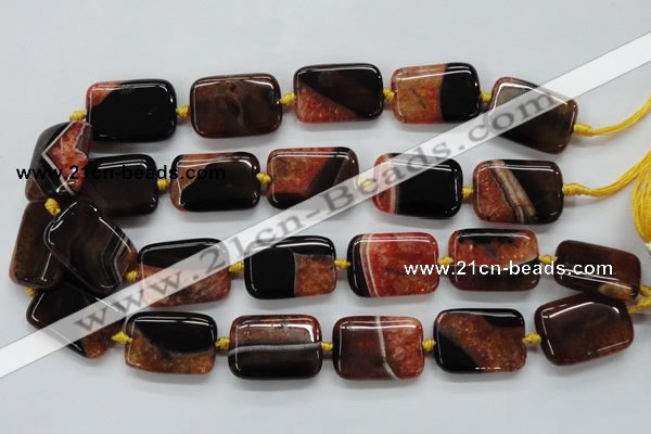 CAA486 15.5 inches 20*30mm rectangle agate druzy geode beads
