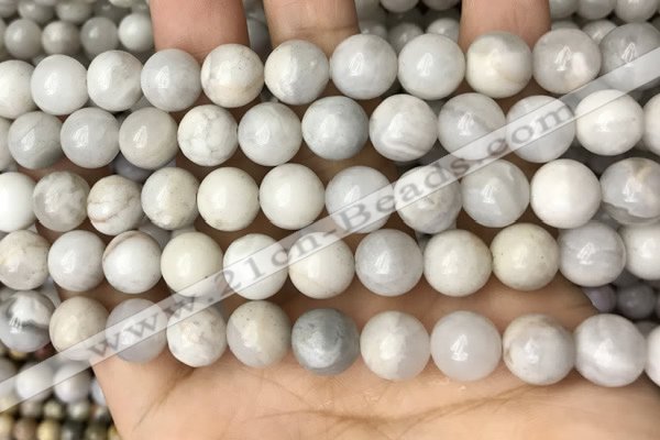 CAA4930 15.5 inches 10mm round grey agate beads wholesale