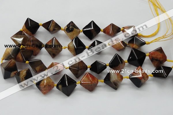 CAA494 15.5 inches 20*20mm pyramid agate druzy geode beads