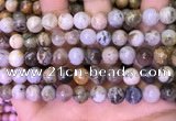 CAA4941 15.5 inches 8mm round bamboo leaf agate beads wholesale