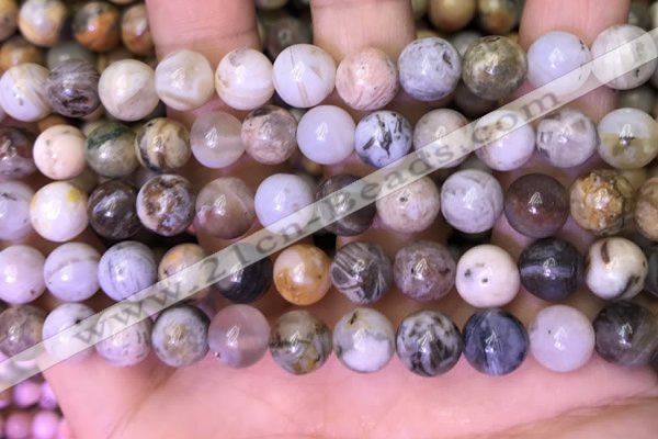 CAA4941 15.5 inches 8mm round bamboo leaf agate beads wholesale