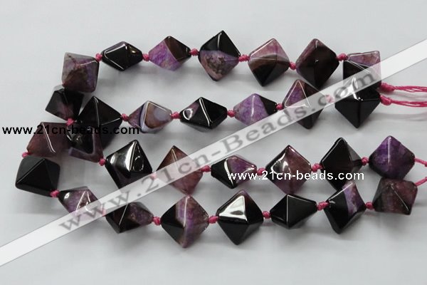 CAA495 15.5 inches 20*20mm pyramid agate druzy geode beads