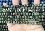 CAA4964 15.5 inches 4mm round green dendritic agate beads