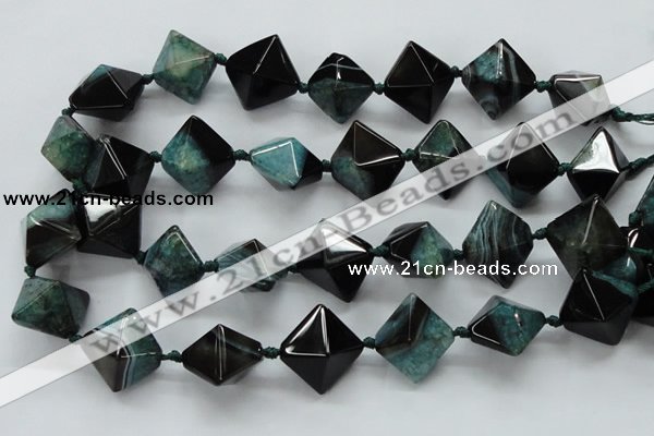 CAA497 15.5 inches 20*20mm pyramid agate druzy geode beads