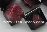 CAA498 15.5 inches 20*20mm pyramid agate druzy geode beads