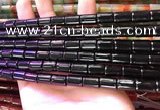 CAA4999 15.5 inches 8*12mm tube black agate beads wholesale