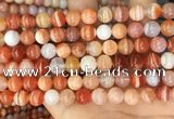 CAA5002 15.5 inches 8mm round red botswana agate beads wholesale