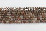 CAA5010 15.5 inches 6mm faceted round flower agate beads