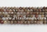 CAA5011 15.5 inches 8mm faceted round flower agate beads